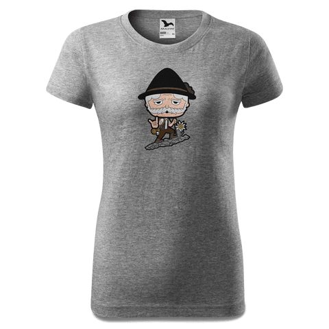 Da Oid Sinzer Bergsteiger T Shirt Damen Grau Meliert Schlossberg Front Da Oid Sinzer Bergsteiger T Shirt Damen Grau Meliert Schlossberg Front
