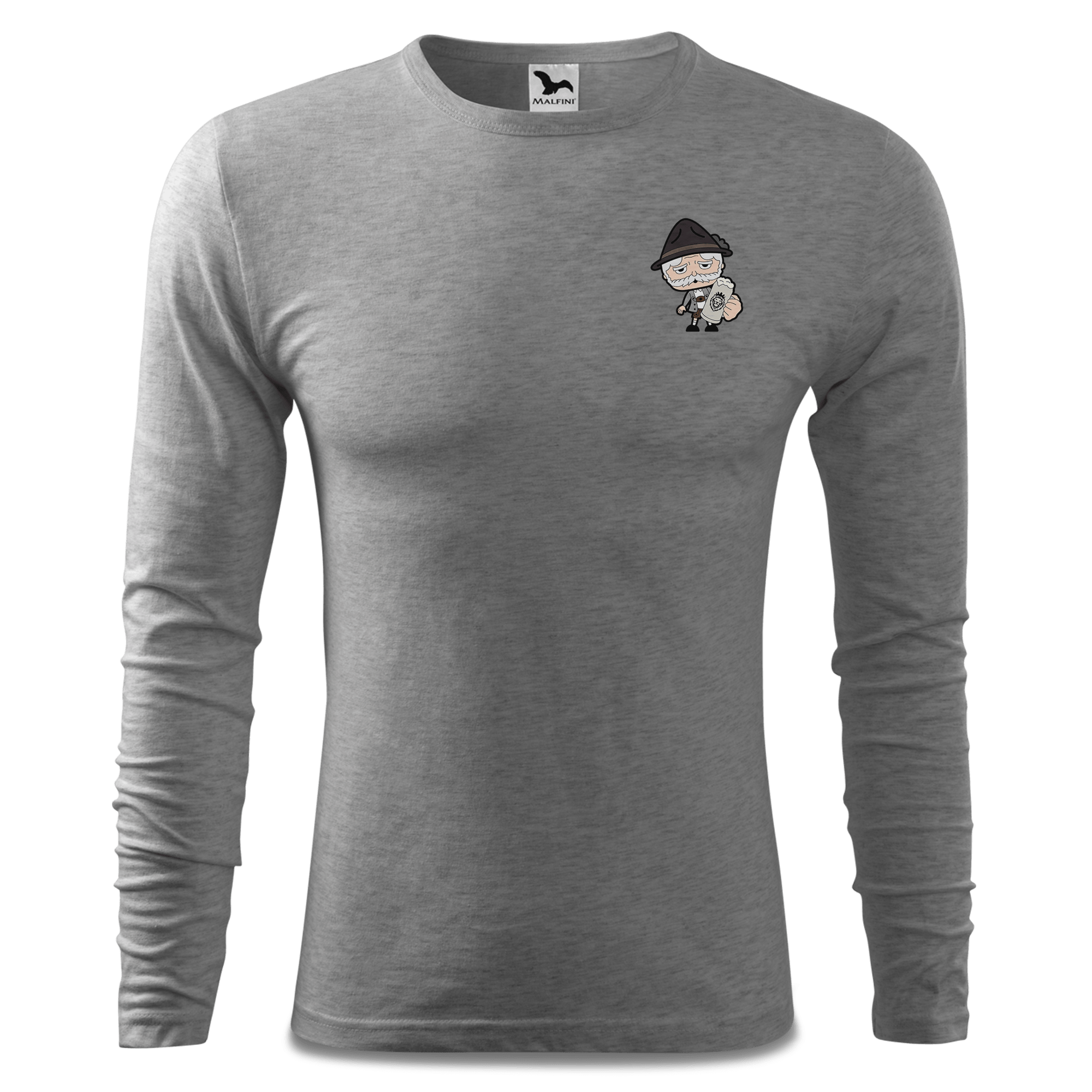 Da Oid Sinzer Bier Longsleeve Fitted Herren Grau Meliert Haidholzen Front Da Oid Sinzer Bier Longsleeve Fitted Herren Grau Meliert Haidholzen Front