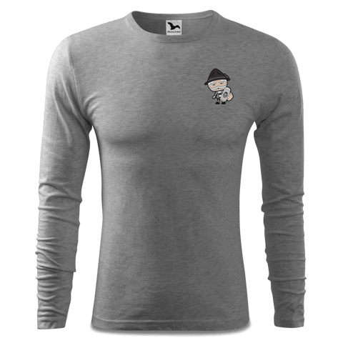 Da Oid Sinzer Bier Longsleeve Fitted Herren Grau Meliert Haidholzen Front Da Oid Sinzer Bier Longsleeve Fitted Herren Grau Meliert Haidholzen Front