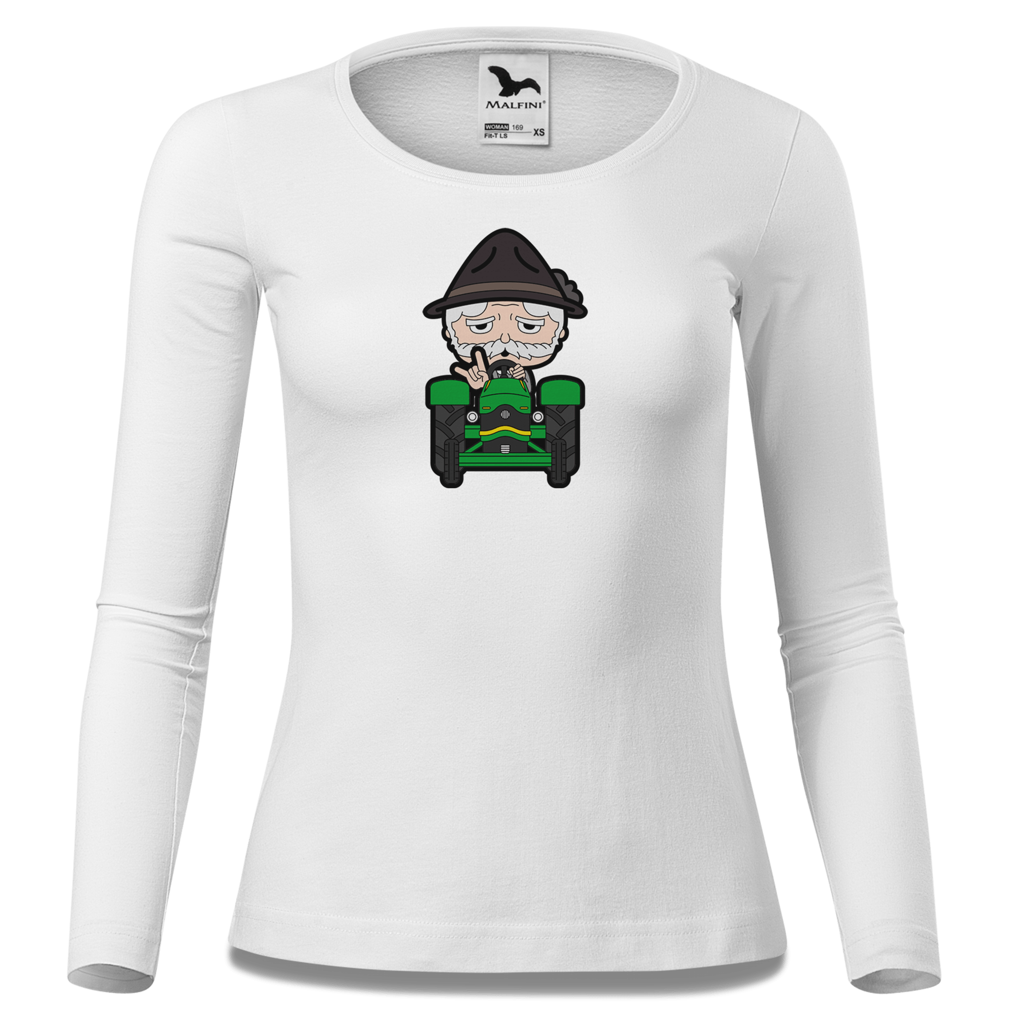 Da Oid Sinzer Bulldog Longsleeve Fitted Damen Weiss Neumuehle Front Da Oid Sinzer Bulldog Longsleeve Fitted Damen Weiss Neumuehle Front