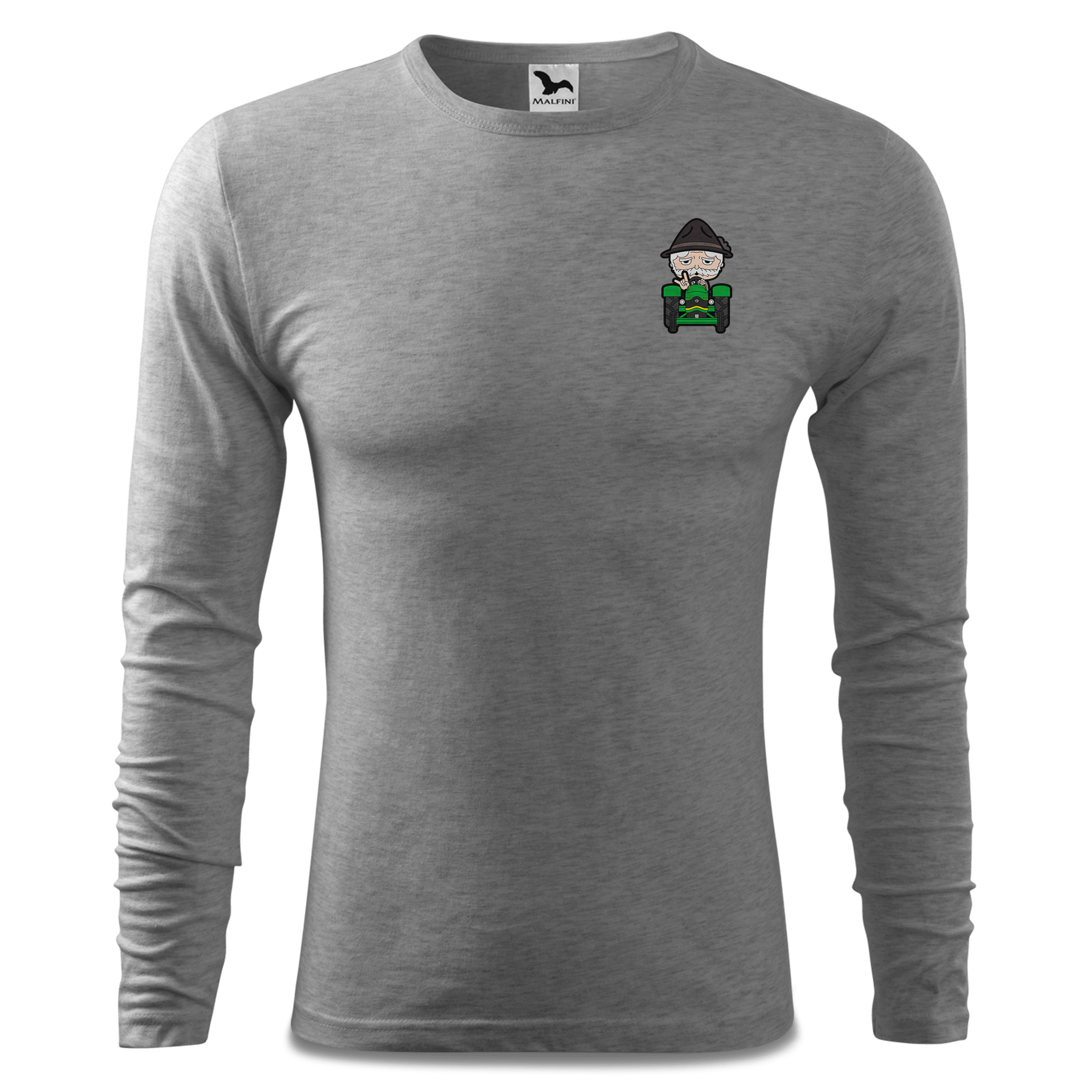 Da Oid Sinzer Bulldog Longsleeve Fitted Herren Grau Meliert Haidholzen Front Da Oid Sinzer Bulldog Longsleeve Fitted Herren Grau Meliert Haidholzen Front