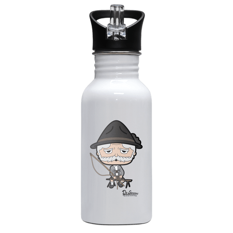 Da Oid Sinzer Goaßlschnoizer Edelstahl Trinkflasche mit klappbarem Mundstueck 500ml Weiss Rotwand Front Da Oid Sinzer Goaßlschnoizer Edelstahl Trinkflasche mit klappbarem Mundstueck 500ml Weiss Rotwand Front