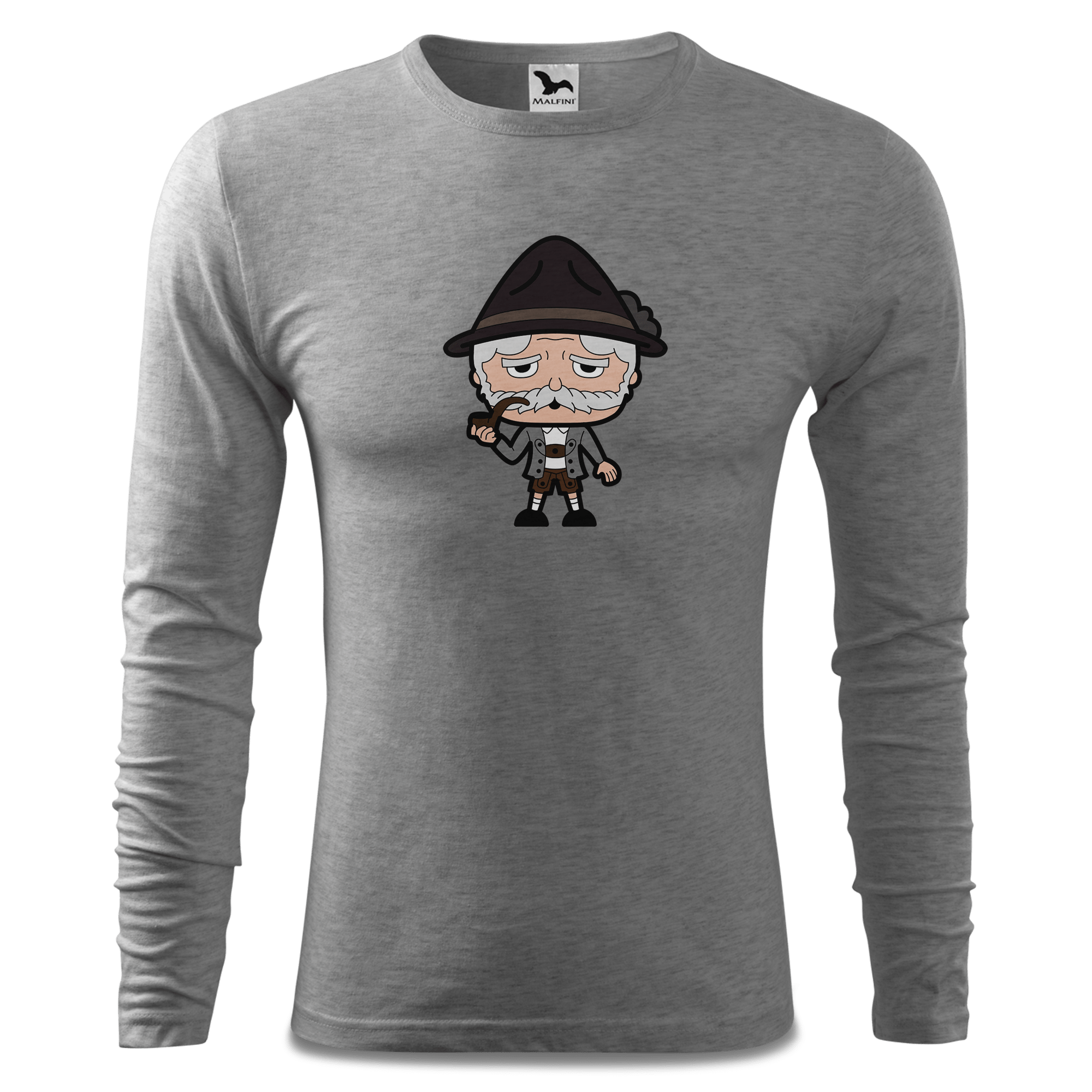 Da Oid Sinzer Grundfiguren Longsleeve Fitted Herren Grau Meliert Haiden Front Da Oid Sinzer Grundfiguren Longsleeve Fitted Herren Grau Meliert Haiden Front