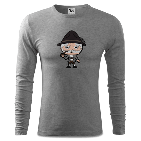 Da Oid Sinzer Grundfiguren Longsleeve Fitted Herren Grau Meliert Haiden Front Da Oid Sinzer Grundfiguren Longsleeve Fitted Herren Grau Meliert Haiden Front