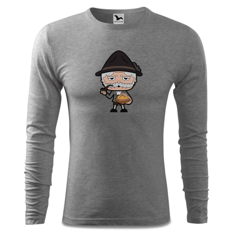 Da Oid Sinzer Leberkassemmel Longsleeve Fitted Herren Grau Meliert Haiden Front Da Oid Sinzer Leberkassemmel Longsleeve Fitted Herren Grau Meliert Haiden Front