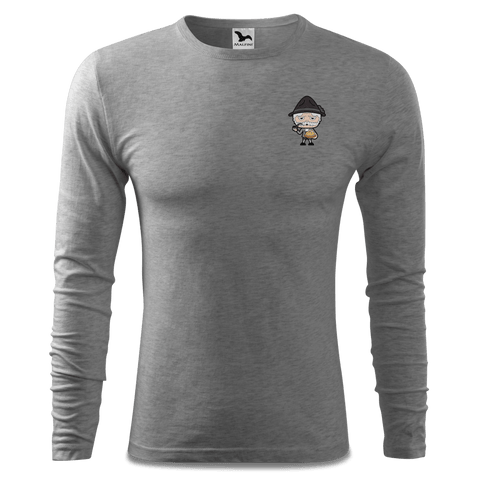 Da Oid Sinzer Leberkassemmel Longsleeve Fitted Herren Grau Meliert Haidholzen Front Da Oid Sinzer Leberkassemmel Longsleeve Fitted Herren Grau Meliert Haidholzen Front