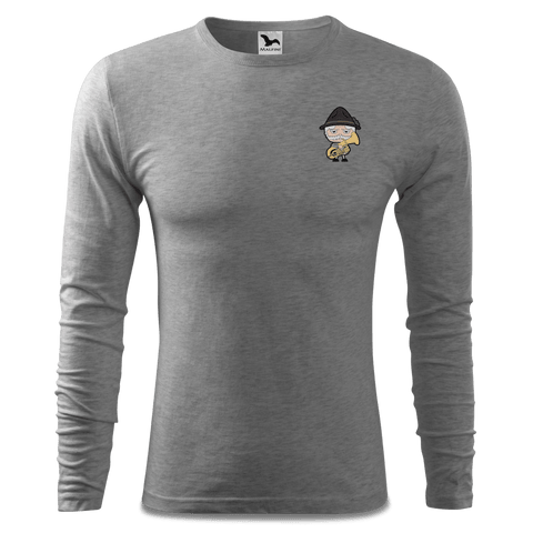 Da Oid Sinzer Musikinstrumente Longsleeve Fitted Herren Grau Meliert Haidholzen Front Da Oid Sinzer Musikinstrumente Longsleeve Fitted Herren Grau Meliert Haidholzen Front