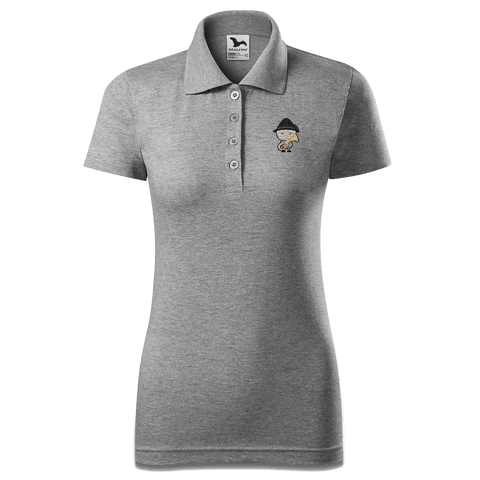 Da Oid Sinzer Musikinstrumente Polo Shirt Damen Grau Meliert Lack Front Da Oid Sinzer Musikinstrumente Polo Shirt Damen Grau Meliert Lack Front