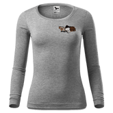 Da Oid Sinzer Pferdegespann Longsleeve Fitted Damen Grau Meliert Schoemering Front