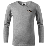 Da Oid Sinzer Pferdegespann Longsleeve Kinder Grau Meliert Weinberg Front