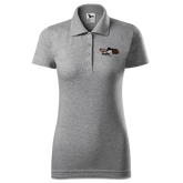 Da Oid Sinzer Pferdegespann Polo Shirt Damen Grau Meliert Lack Front