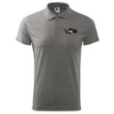 Da Oid Sinzer Pferdegespann Polo Shirt Herren Grau Meliert Leiten Front