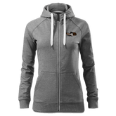 Da Oid Sinzer Pferdegespann Sweatshirt Zip Hoody Damen Grau Meliert Kreut Front