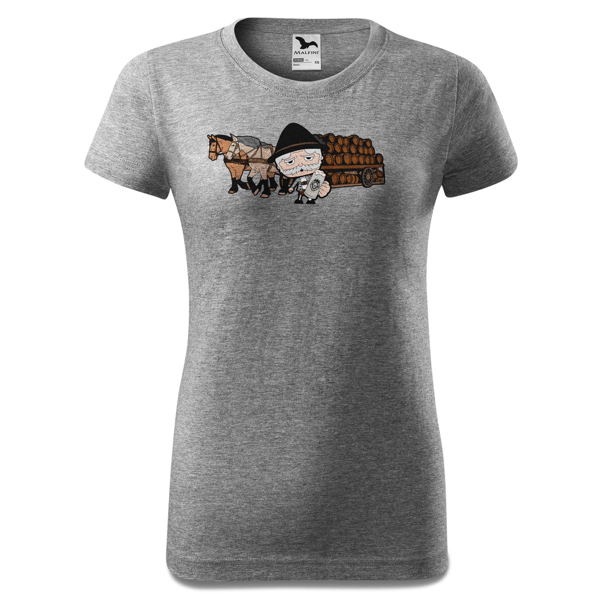 Da Oid Sinzer Pferdegespann T Shirt Damen Grau Meliert Schlossberg Front Da Oid Sinzer Pferdegespann T Shirt Damen Grau Meliert Schlossberg Front