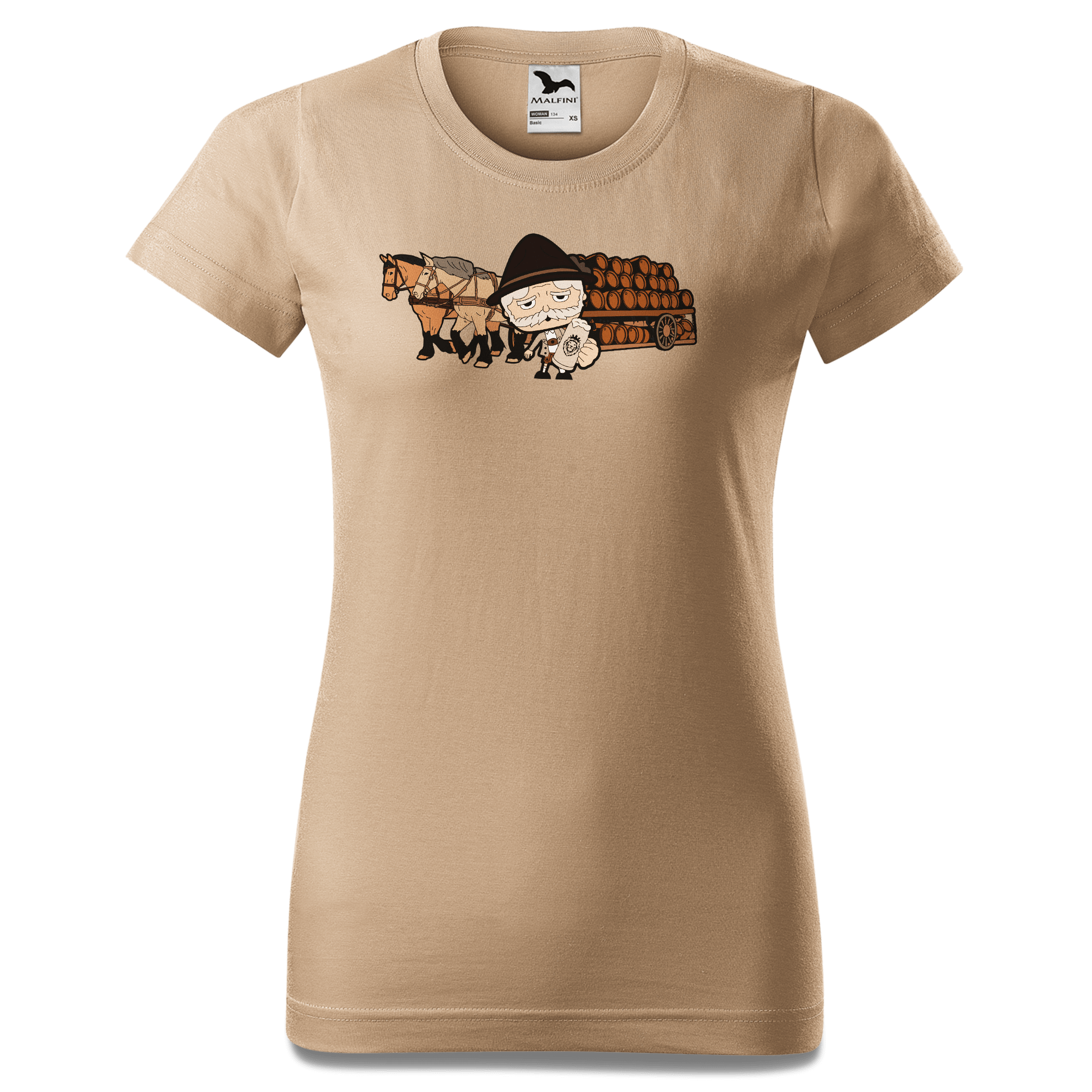 Da Oid Sinzer Pferdegespann T Shirt Damen Sand Entleiten Front Da Oid Sinzer Pferdegespann T Shirt Damen Sand Entleiten Front