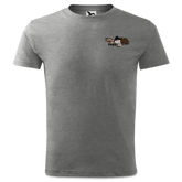 Da Oid Sinzer Pferdegespann T Shirt Kinder Grau Meliert Holzweg Front