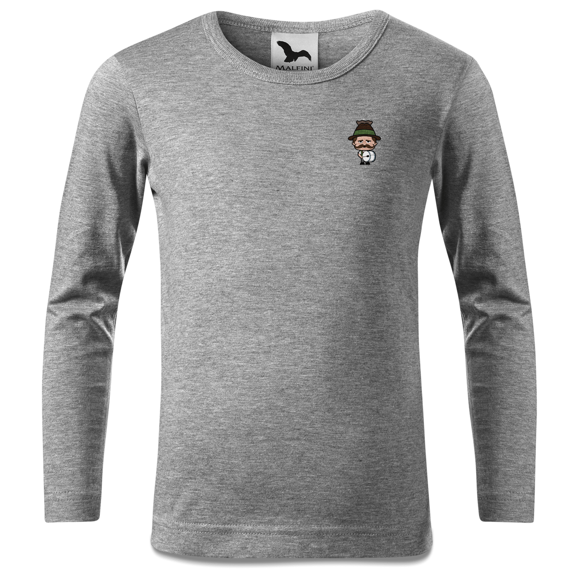 Da Sinzer Musikinstrumente Longsleeve Kinder Grau Meliert Weinberg Front Da Sinzer Musikinstrumente Longsleeve Kinder Grau Meliert Weinberg Front