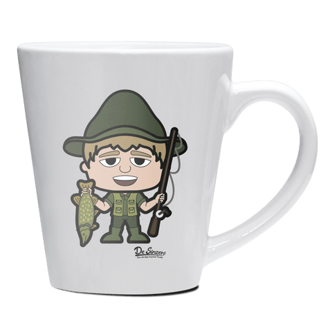 Da Jung Sinzer Angler Keramik Kaffeetasse 200ml Weiss Herzogstand Front