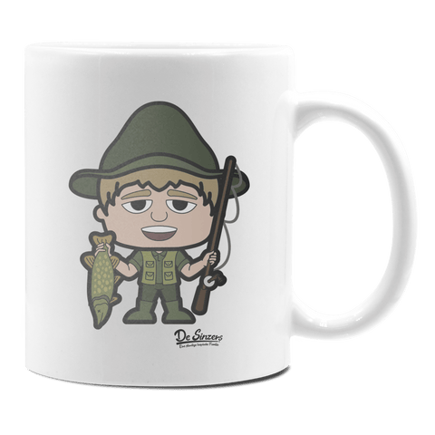 Da Jung Sinzer Angler Keramik Kaffeetasse 330ml Weiss Rampoldplatte Front