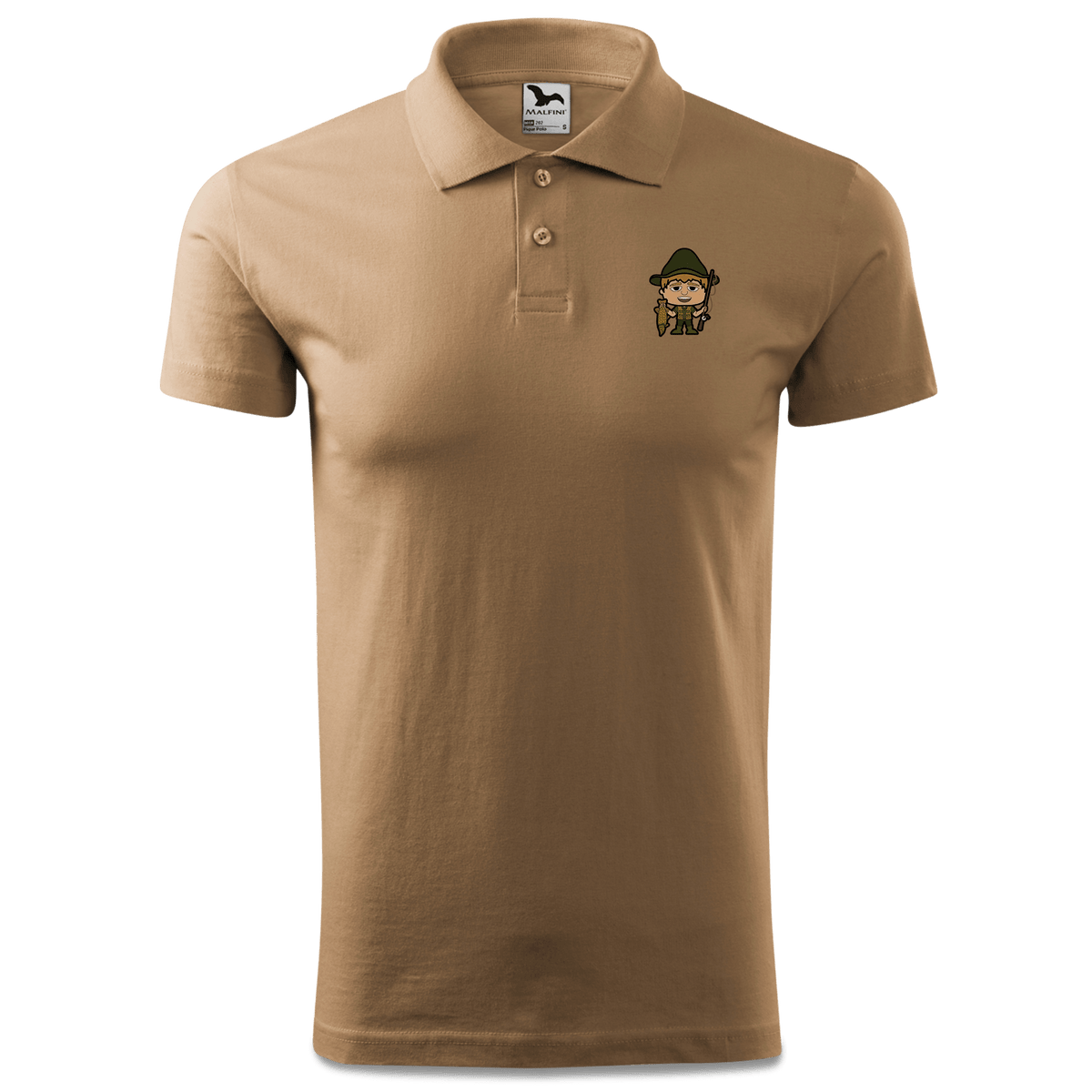 Da Jung Sinzer Angler Polo Shirt Herren Sand Leonhardspfunzen Front