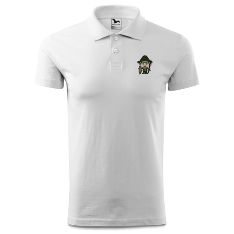 Da Jung Sinzer Angler Polo Shirt Herren Weiss Murnau Front