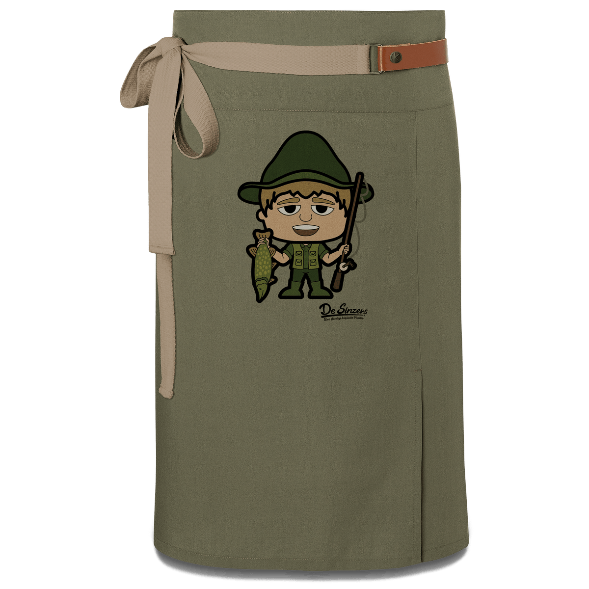 Da Jung Sinzer Angler Schuerze Vorbinder Gruen Langhausen Front