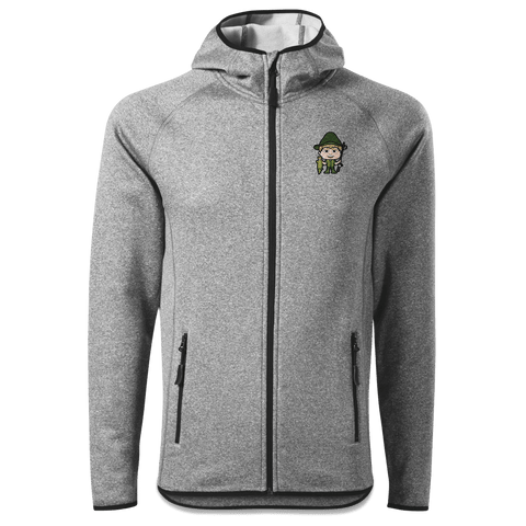 Da Jung Sinzer Angler Stretch Fleece Herren Grau Meliert Oed Front