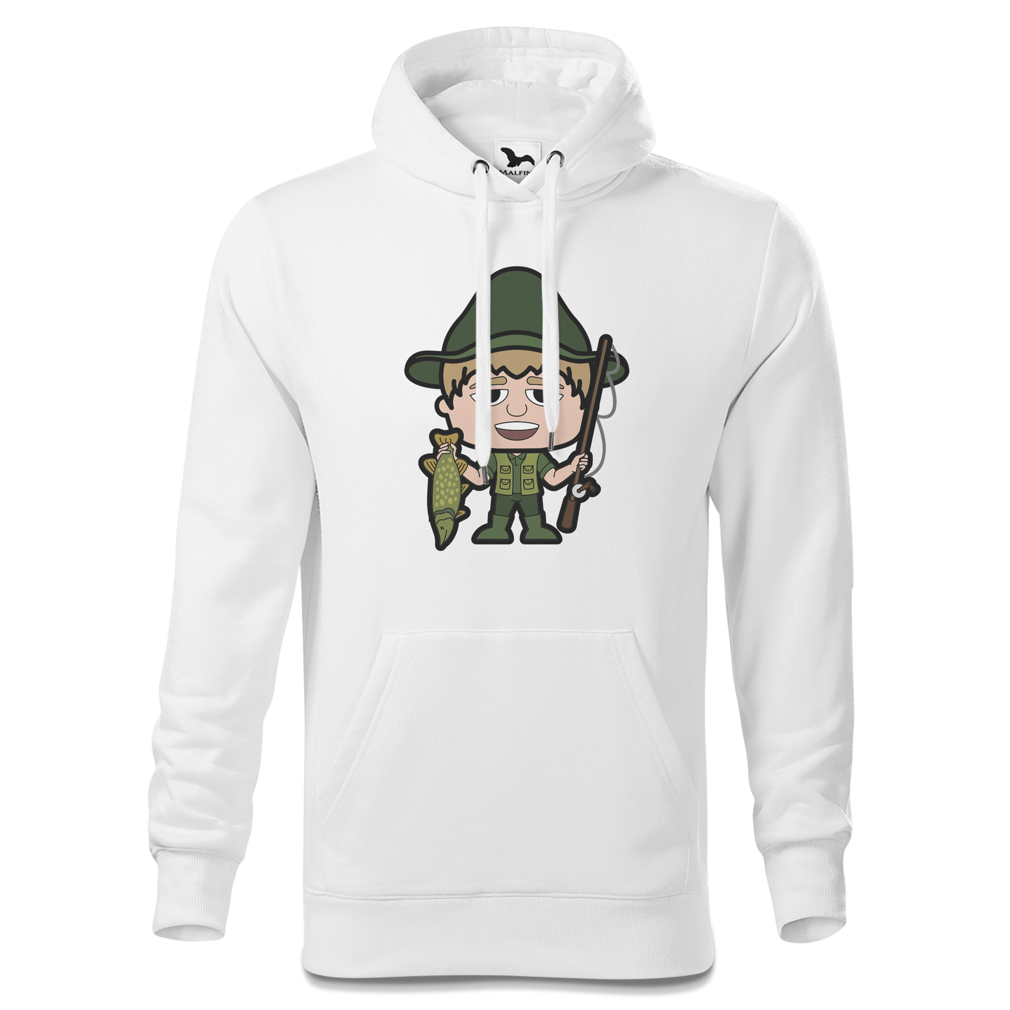 Da Jung Sinzer Angler Sweatshirt Hoody Herren Weiss Reikering Front