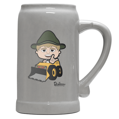 Da Jung Sinzer Baggerfahrer Bierkrug 1000ml Grau Zugspitze Front