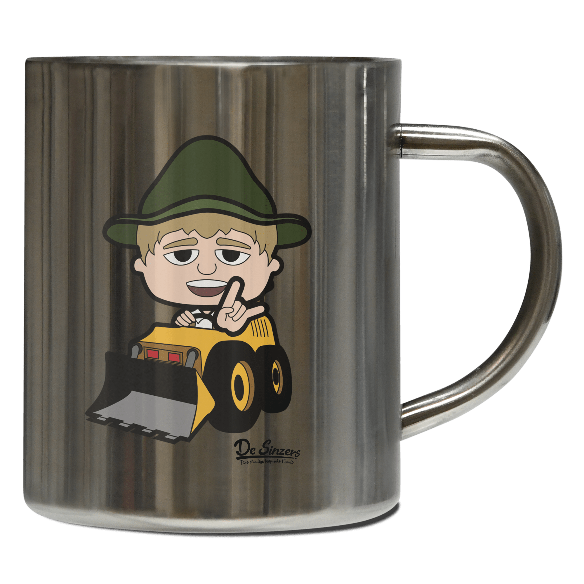 Da Jung Sinzer Baggerfahrer Edelstahl Kaffeetasse 400ml Grosser Arber Front