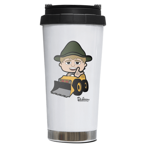 Da Jung Sinzer Baggerfahrer Edelstahl Trinkbecher To Go 470ml Weiss Wildbarren Front