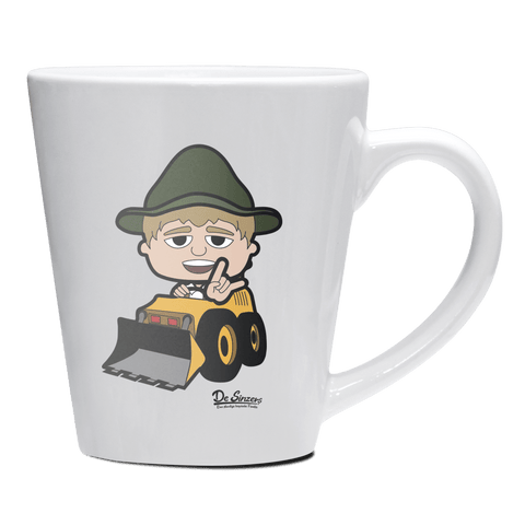 Da Jung Sinzer Baggerfahrer Keramik Kaffeetasse 200ml Weiss Herzogstand Front
