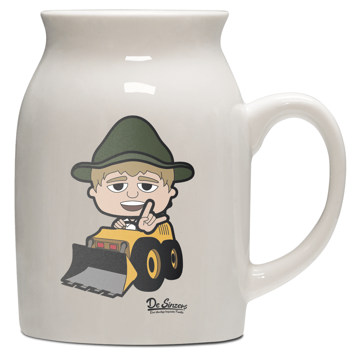 Da Jung Sinzer Baggerfahrer Milchkaennchen 320ml Altweiss Benediktenwand Front