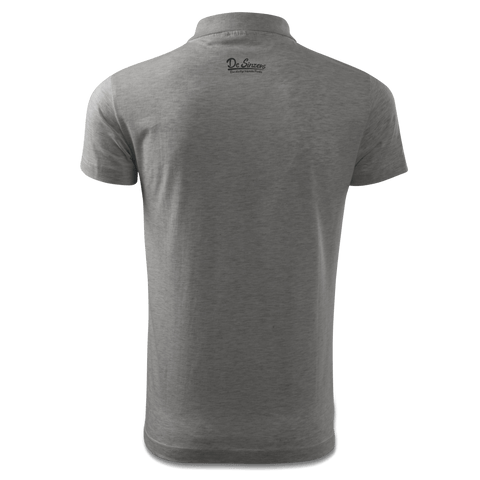 Da Jung Sinzer Baggerfahrer Polo Shirt Herren Grau Meliert Leiten Back