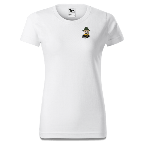 Da Jung Sinzer Baggerfahrer T Shirt Damen Weiss Kragling Front