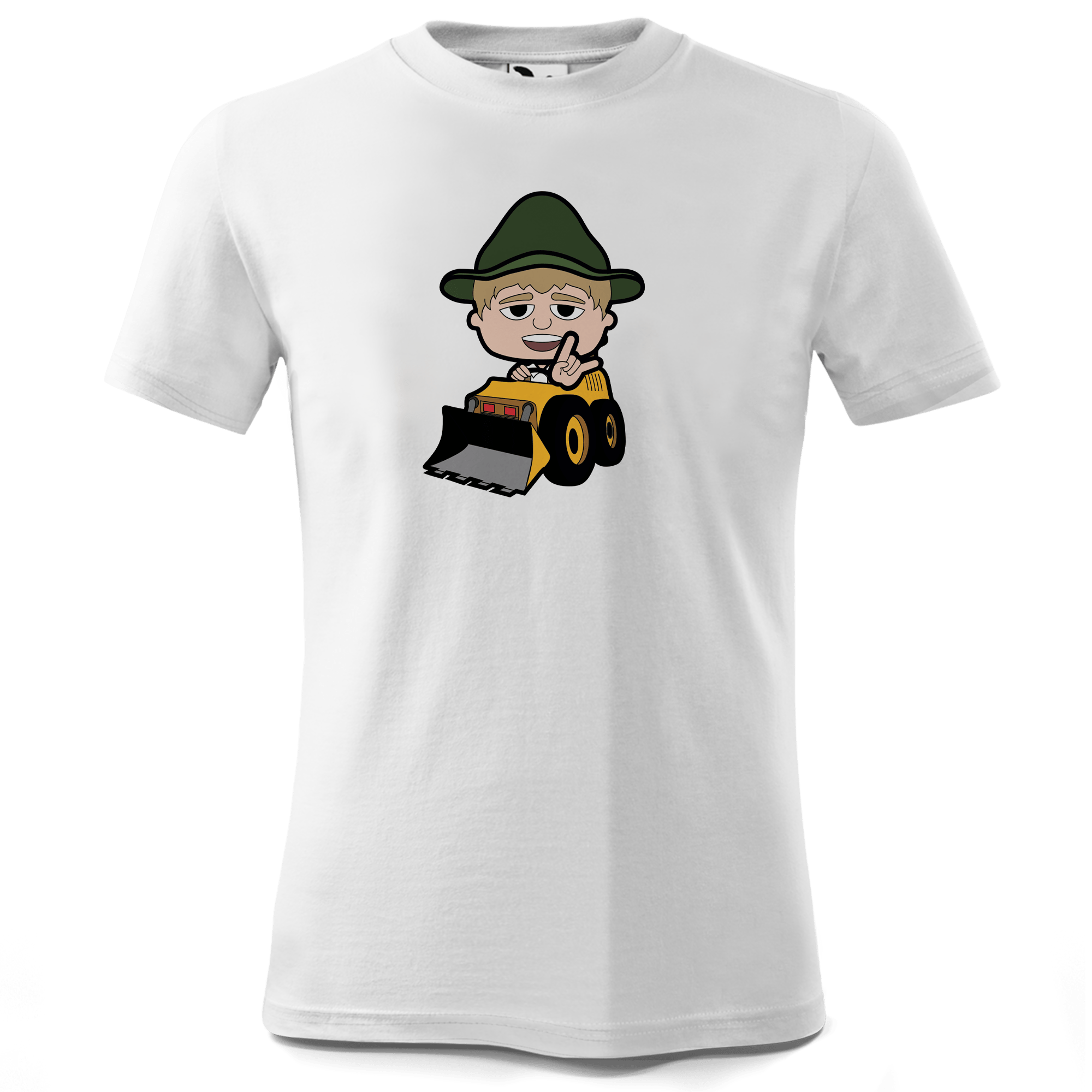 Da Jung Sinzer Baggerfahrer T Shirt Kinder Weiss Seilbahnweg Front