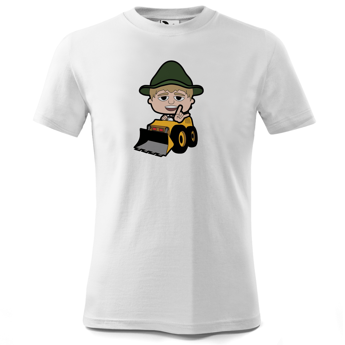 Da Jung Sinzer Baggerfahrer T Shirt Kinder Weiss Seilbahnweg Front