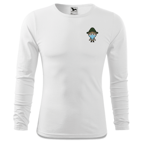 Da Jung Sinzer Bayrisches Mundtuch Longsleeve Fitted Herren Weiss Kohlhaufmuehle Front