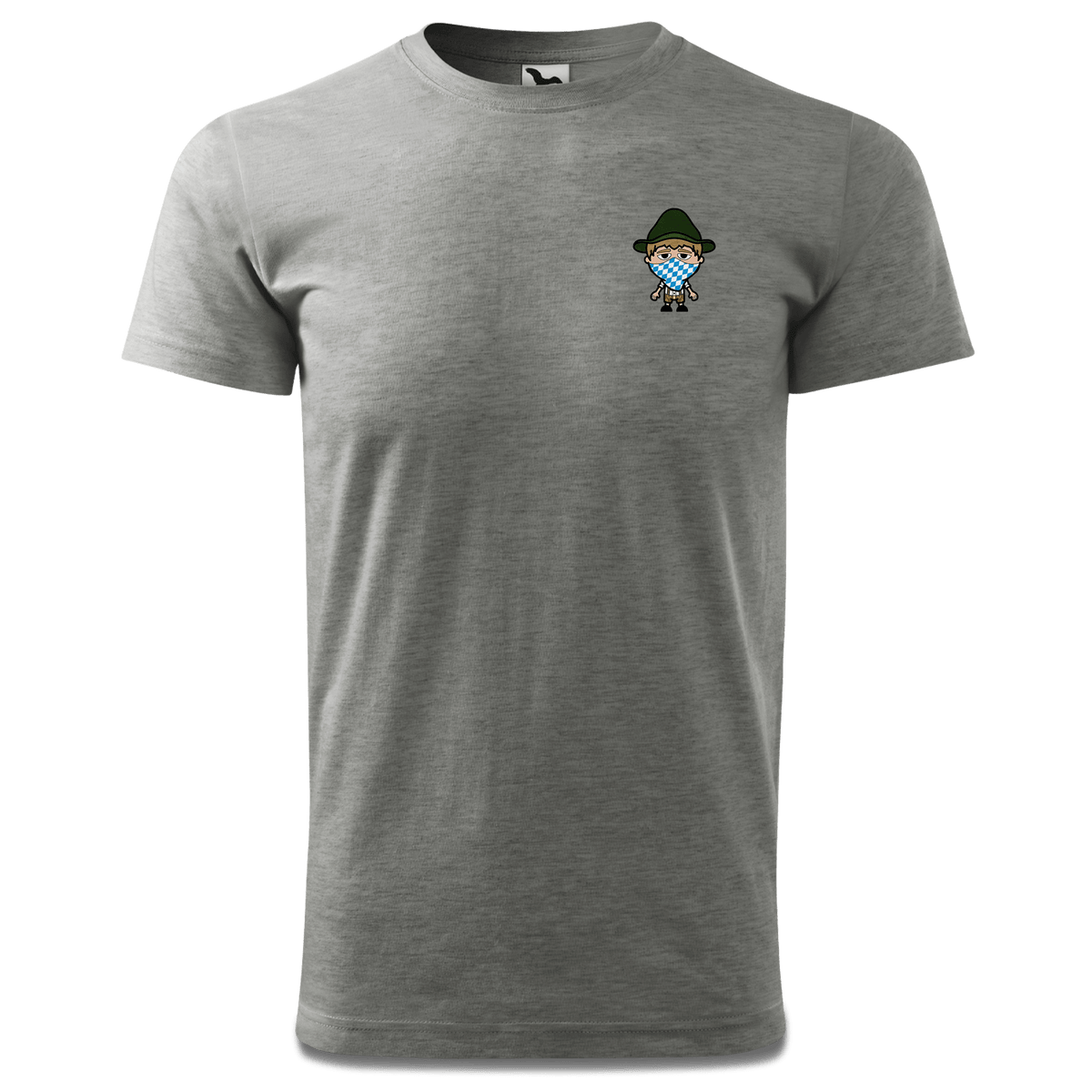 Da Jung Sinzer Bayrisches Mundtuch T Shirt Herren Grau Meliert Hofleiten Front