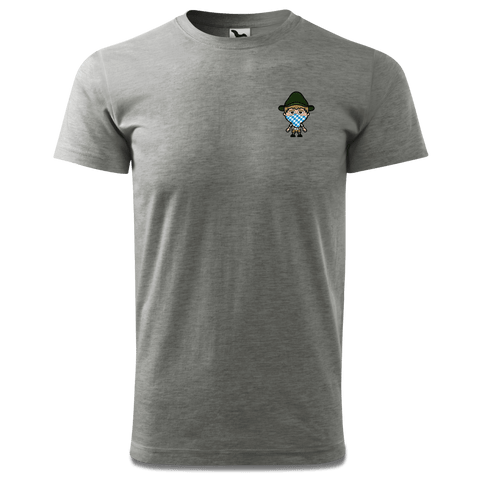 Da Jung Sinzer Bayrisches Mundtuch T Shirt Herren Grau Meliert Hofleiten Front
