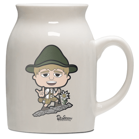 Da Jung Sinzer Bergsteiger Milchkaennchen 320ml Altweiss Benediktenwand Front