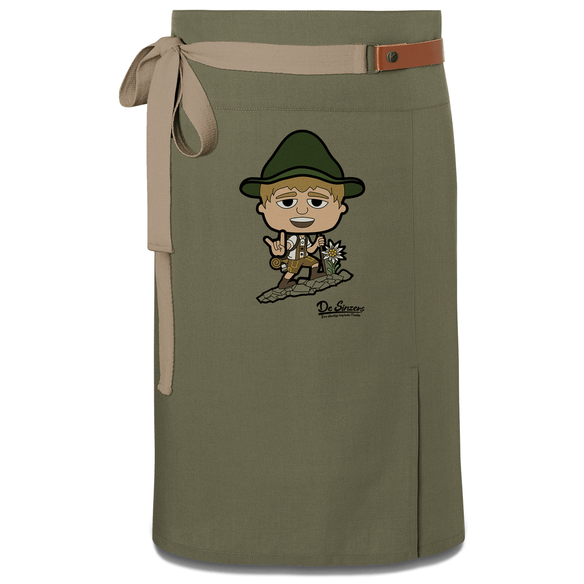 Da Jung Sinzer Bergsteiger Schuerze Vorbinder Gruen Langhausen Front