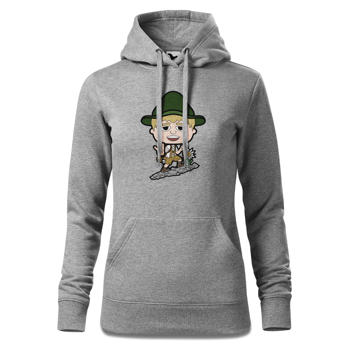 Da Jung Sinzer Bergsteiger Sweatshirt Hoody Damen Grau Meliert Kieling Front