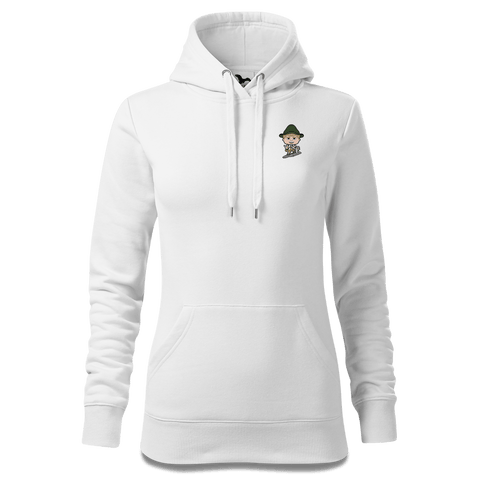 Da Jung Sinzer Bergsteiger Sweatshirt Hoody Damen Weiss Graben Front