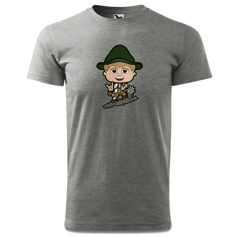 Da Jung Sinzer Bergsteiger T Shirt Herren Grau Meliert Hofau Front