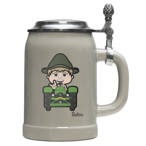 Da Jung Sinzer Bulldog Bierkrug 500ml Grau mit Deckel Hocheck Front