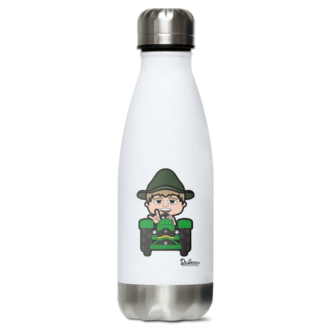 Da Jung Sinzer Bulldog Edelstahl Thermoflasche 350ml Weiss Silber Kreuzspitze Front