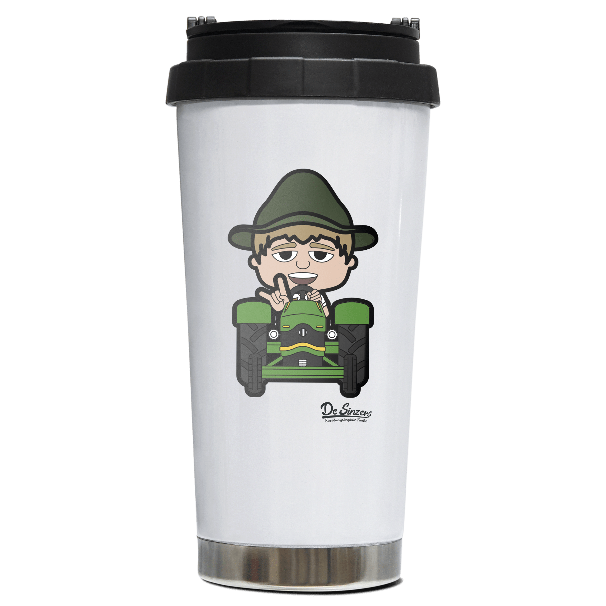 Da Jung Sinzer Bulldog Edelstahl Trinkbecher To Go 470ml Weiss Wildbarren Front