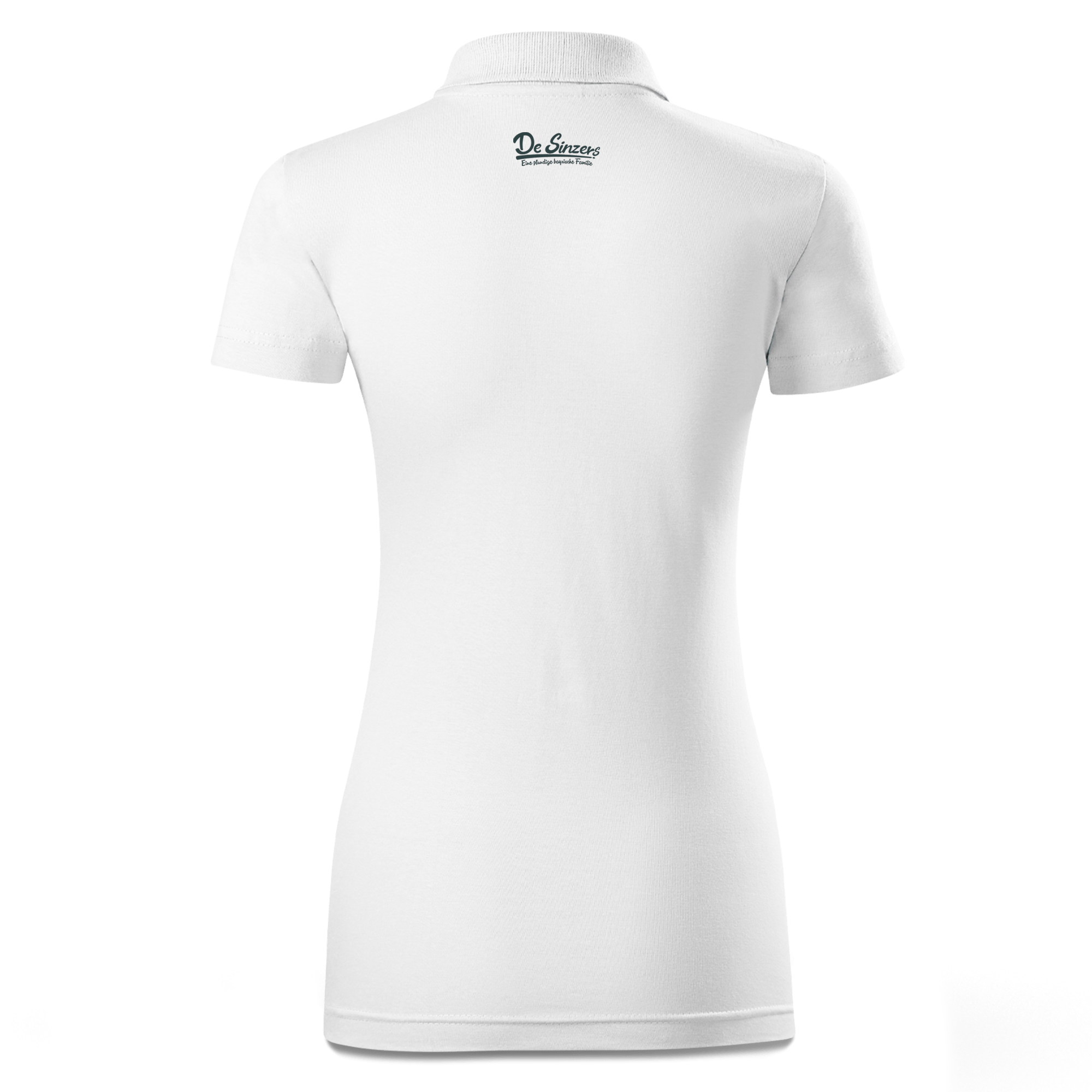 Da Jung Sinzer Bulldog Polo Shirt Damen Weiss Simser Weg Back