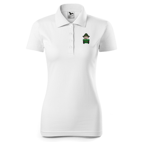 Da Jung Sinzer Bulldog Polo Shirt Damen Weiss Simser Weg Front